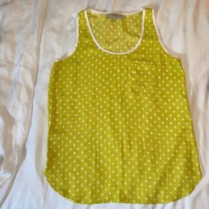Loft chartreuse tank top